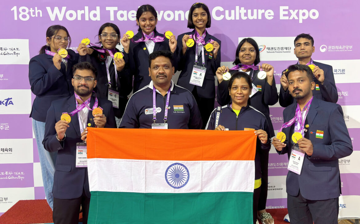 दक्षिण कोरियातील जागतिक तायक्वांदो स्पर्धेत पुण्याच्या खेळाडूंची १६ पदकांची कमाई