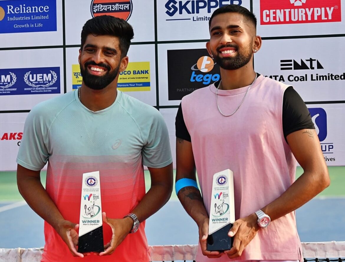 आंतरराष्ट्रीय लॉन टेनिस स्पर्धेचे विजेतेपद अथर्व शर्मा, माध्वीन कामत जोडीने पटकविले