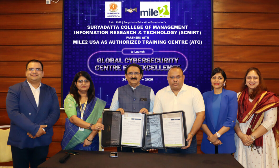 सूर्यभारत ग्रुप ऑफ इंडस्ट्रीज व अमेरिकास्थित ‘माईल टू’ यांच्यात सायबर सुरक्षा प्रशिक्षणासाठी सामंजस्य करार
