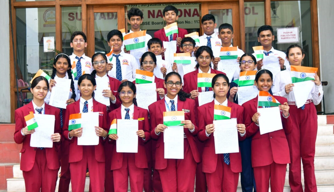 प्रा. डॉ. संजय बी. चोरडिया यांचे प्रतिपादन; सूर्यदत्त नॅशनल स्कुलच्या प्रारंभी ३०० विद्यार्थ्यांकडून वैश्विक शांततेसाठी मानवतावादी उपक्रम