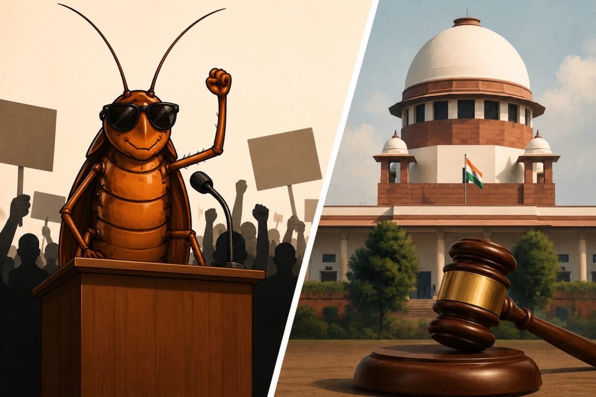 ‘कॉक्रोच जनता पार्टी’ची सोशल मीडियावर धूम; सरन्यायाधीशांच्या वक्तव्यावरून नवा वाद